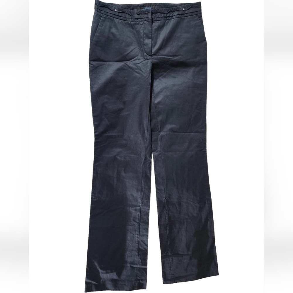 Escada Navy Straight Leg Mid Rise Pants